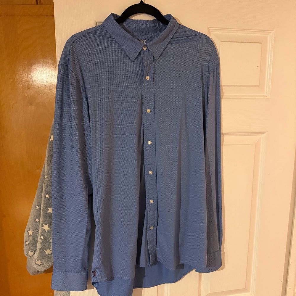 RHONE Casual Button Down Shirt in Blue